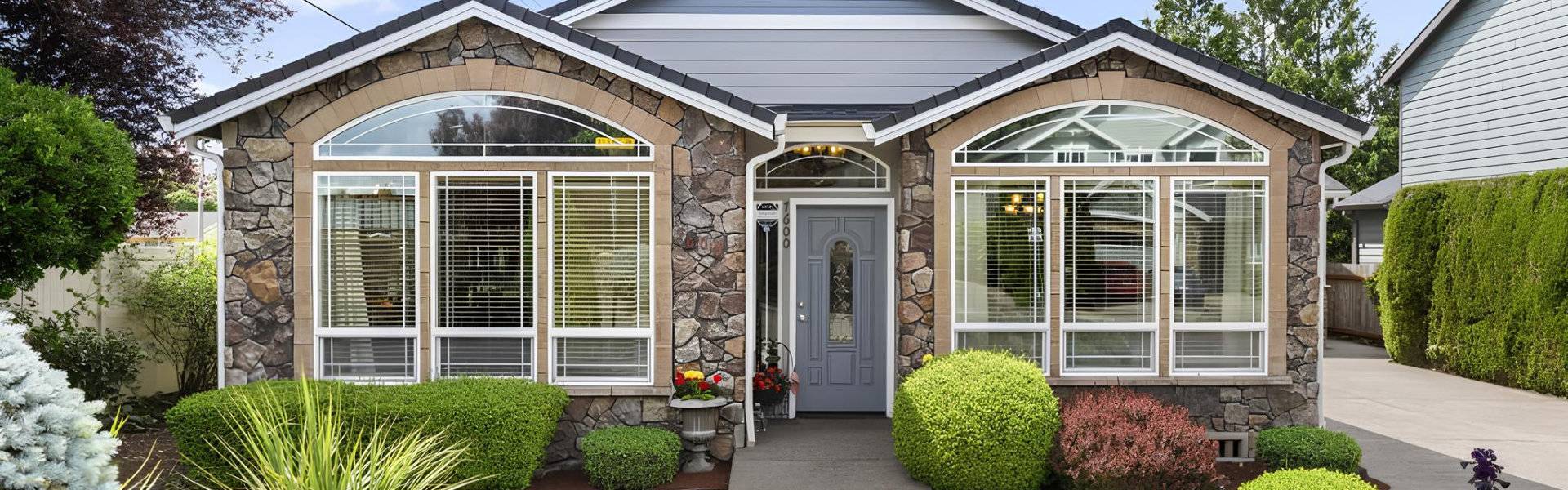 beautiful house with plants